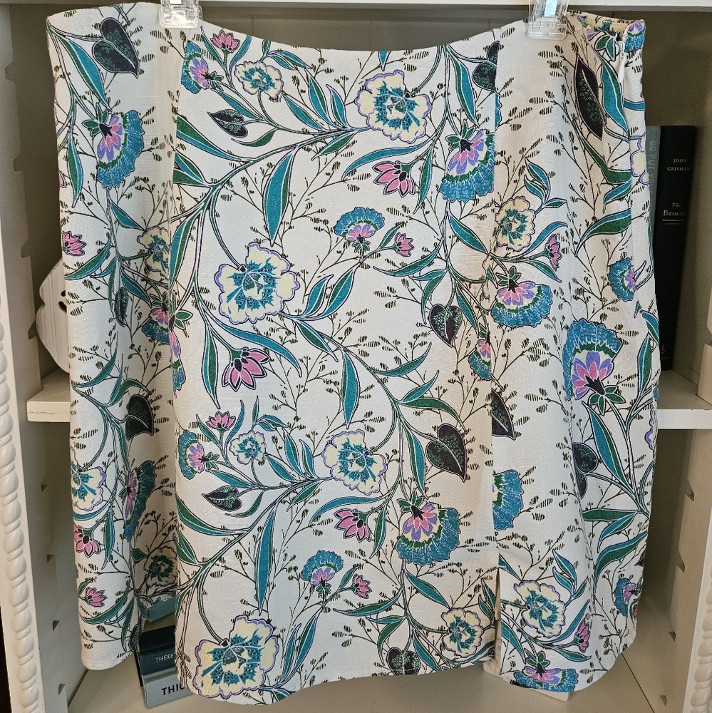 LOFT A-Line Skirt in Blue and Purple